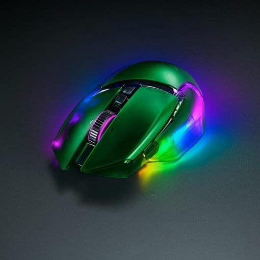 Razer Basilisk V3 Pro 35K Wireless Gaming Mouse - Phantom Green, 35000 DPI, Chroma RGB, HyperScroll Tilt Wheel