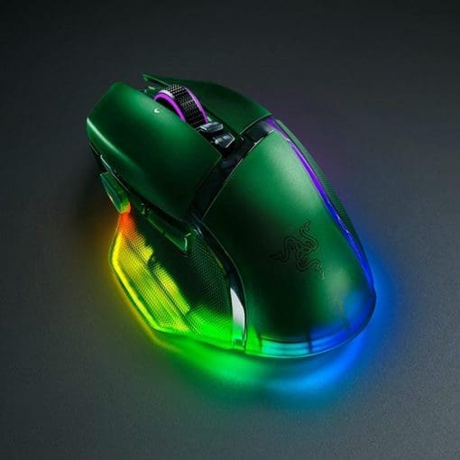 Razer Basilisk V3 Pro 35K Wireless Gaming Mouse - Phantom Green, 35000 DPI, Chroma RGB, HyperScroll Tilt Wheel