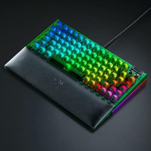 Razer BlackWidow V4 75% Phantom Green Tactile Gaming Mechanical Keyboard - Razer™ Orange Tactile Mechanical switches Gen-3