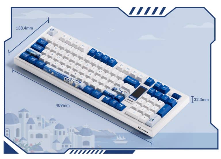 AKKO 5098B Santorini Keyboard - 98%, TFT LCD screen, Multi-modes, Gasket mount, PBT Dye-Sub Keycaps, Hotswap, 8000mAh 44 Santorini 5098B XQ CC 768x554 1