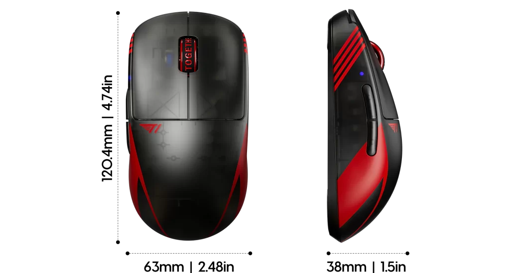 Pulsar X2 V3 T1 Edition Wireless Gaming Mouse - 2.4GHz, 8KHz 43 T1 Edition X2v3 Wireless Gaming Mouse Size2