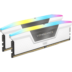 CORSAIR Vengeance RGB 32GB Memory Kit - White, 32GB (2x16GB) DDR5, 6000MHz, CL36 DDR5 (CMH32GX5M2E6000C36W) 12 Vengeance RGB DDR5 2UP WHITE 01