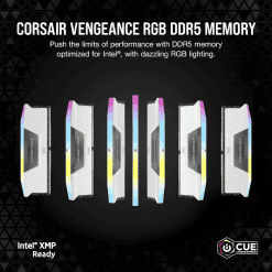 CORSAIR Vengeance RGB 32GB Memory Kit - White, 32GB (2x16GB) DDR5, 6000MHz, CL36 DDR5 (CMH32GX5M2E6000C36W) 17 Vengeance RGB DDR5 2UP WHITE 02