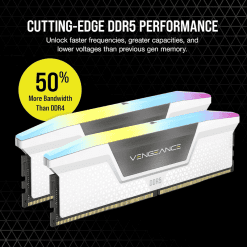 CORSAIR Vengeance RGB 32GB Memory Kit - White, 32GB (2x16GB) DDR5, 6000MHz, CL36 DDR5 (CMH32GX5M2E6000C36W) 18 Vengeance RGB DDR5 2UP WHITE 03