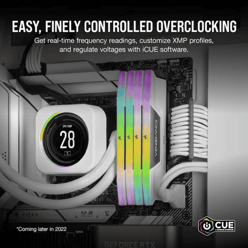 CORSAIR Vengeance RGB 32GB Memory Kit - White, 32GB (2x16GB) DDR5, 6000MHz, CL36 DDR5 (CMH32GX5M2E6000C36W)