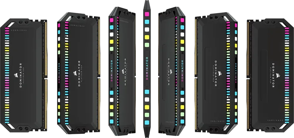 CORSAIR Dominator Platinum RGB 32GB Memory Kit - White, 32GB (2x16GB) DDR5, 6000MHz, CL36 (CMT32GX5M2X6000C36W) 17 domplatrgb std blk fast