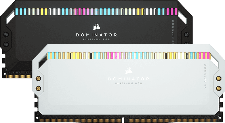 CORSAIR Dominator Platinum RGB 32GB Memory Kit - White, 32GB (2x16GB) DDR5, 6000MHz, CL36 (CMT32GX5M2X6000C36W) 33 domplatrgb std feat crop