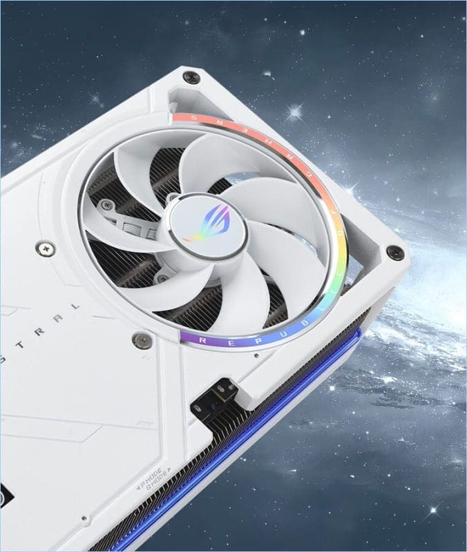 ASUS ROG Astral GeForce RTX 5080 WHITE OC Edition 16GB GDDR7 (ROG-ASTRAL-RTX5080-O16G-WHITE) Graphics Card 45 fan design