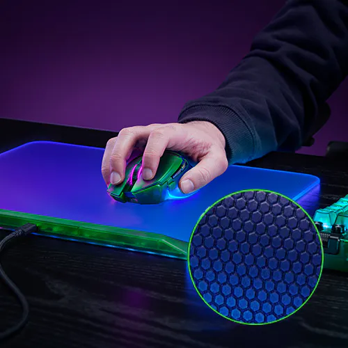 Razer Firefly V2 Pro - Phantom Green - Fully Illuminated RGB Gaming Mouse Mat 21 firefly v2 pro anti slip base