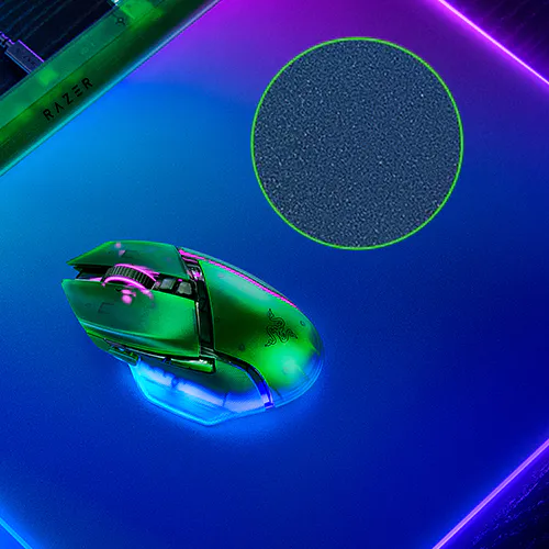 Razer Firefly V2 Pro - Phantom Green - Fully Illuminated RGB Gaming Mouse Mat 20 firefly v2 pro low‑friction micro‑textured surface