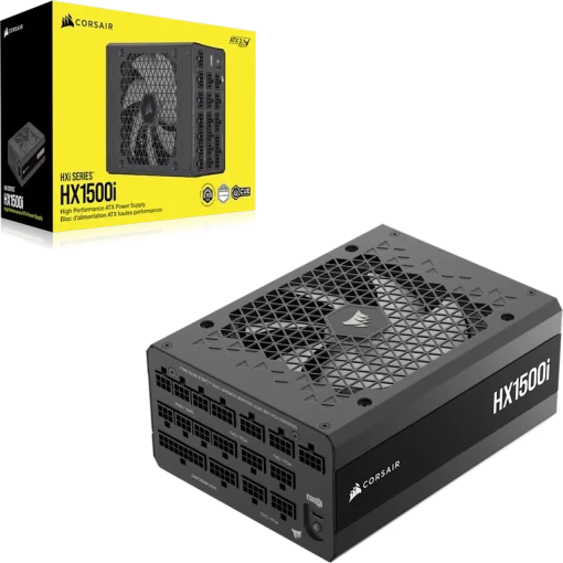 CORSAIR HX Series HX1500i ATX 3.1 PCIe 5.1 (2025) Fully Modular PSU - Dual 12V‑2×6 (GPU), 1200 Watt, 80 plus Platinum, Low-Noise