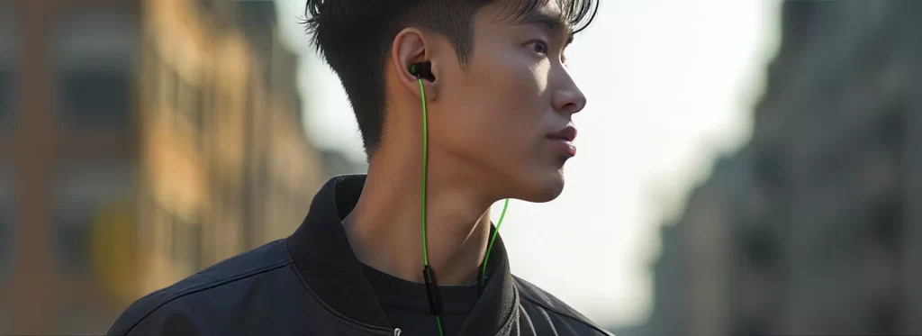 Razer Hammerhead V3 Wired Earbuds - Premium Sound THX 19 razer hammerhead v3 wired earbuds cable desktop