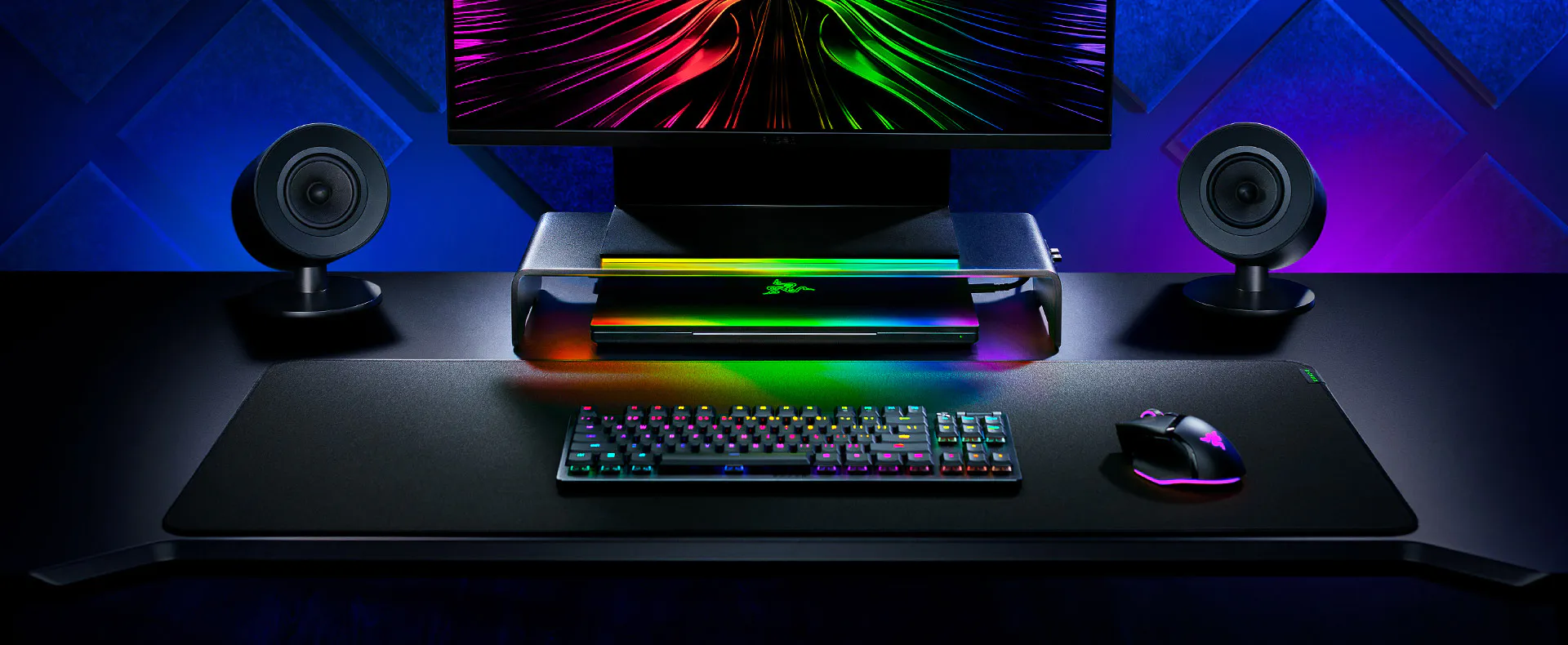 razer monitor stand chroma chroma rgb desktop