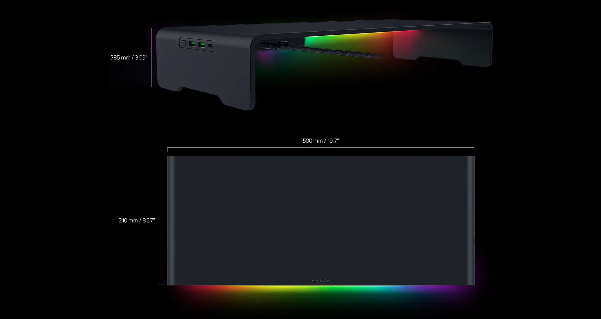 razer monitor stand chroma demensions desktop