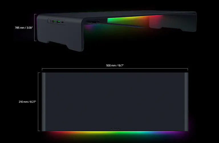 Razer Monitor Stand Chroma - Aluminum, 4-Port USB Hub 31 razer monitor stand chroma demensions mobile