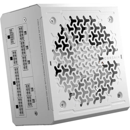 CORSAIR RMe Series RM1000e White ATX 3.1 PCIe 5.1 (2025) Fully Modular PSU - 12V‑2×6 (GPU), 1000 Watt, 80 plus Gold, Low-Noise