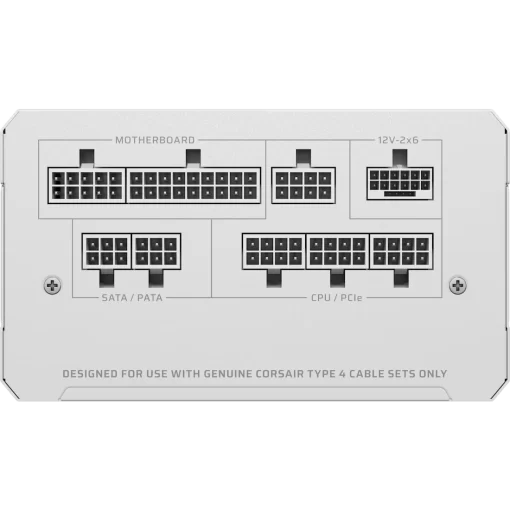 CORSAIR RMe Series RM1000e White ATX 3.1 PCIe 5.1 (2025) Fully Modular PSU - 12V‑2×6 (GPU), 1000 Watt, 80 plus Gold, Low-Noise