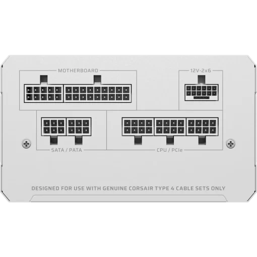 CORSAIR RMe Series RM750e White ATX 3.1 PCIe 5.1 (2025) Fully Modular PSU - 12V‑2×6 (GPU), 750 Watt, 80 plus Gold, Low-Noise