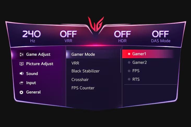 ultragear 45gs95qe 06 1 2 gamer mode