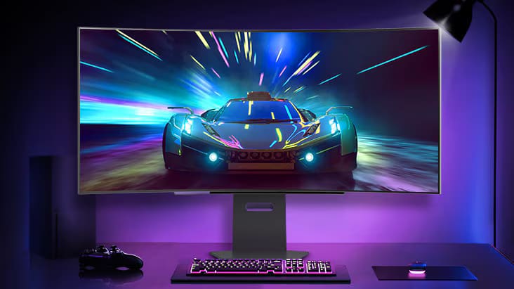 LG Ultragear OLED 45GS95QE-B Curved Gaming Monitor - 45 inch Curved WQHD (3440x1440), 240Hz 0,03ms (GtG), 280nits Gsync Compatible 65 ultragear 45gs95qe 12 1 anti glare low reflection