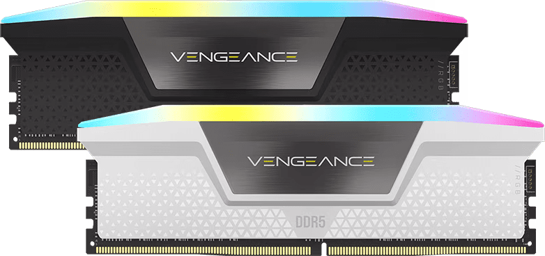 CORSAIR Vengeance RGB 32GB Memory Kit - White, 32GB (2x16GB) DDR5, 6000MHz, CL36 DDR5 (CMH32GX5M2E6000C36W) 35 vengrgbddr5 feat trim