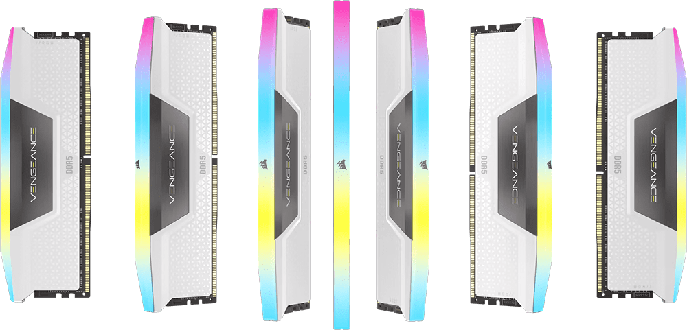 CORSAIR Vengeance RGB 32GB Memory Kit - White, 32GB (2x16GB) DDR5, 6000MHz, CL36 DDR5 (CMH32GX5M2E6000C36W) 23 vengrgbddr5 wht fast