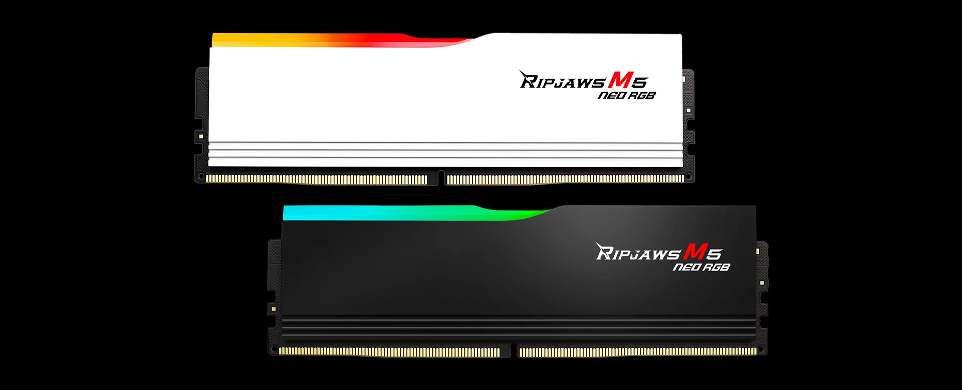 G.Skill Ripjaws M5 Neo RGB Black 32GB (2x16GB) DDR5 Memory Kit - 6000MHz CL36 (F5-6000J3636F16GX2-RM5NRK) 12 01 ripjaws m5 neo rgb main hero 1