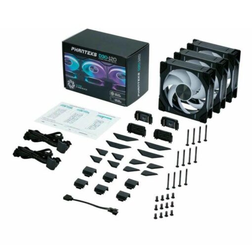 Phanteks D30-120 DRGB 3 Pack Fans - 3x 120mm Fluid Dynamic Bearing Fan