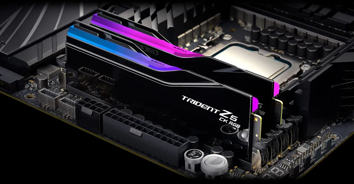 G.Skill Trident Z5 CK RGB Black 48GB (2x24GB) DDR5 Memory Kit - Intel XMP, 8400MHz CL40 (F5-8400C4052G24GX2-TZ5CRK) 19 06 trident z5 ck rgb streamlined rgb light bar