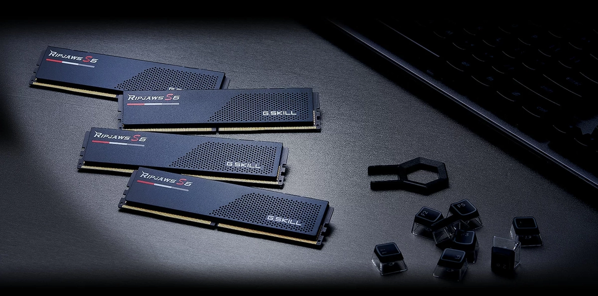 G.Skill Ripjaws S5 32GB (2x16GB) Black DDR5 Memory Kit - Intel XMP 3.0 & AMD EXPO, 5200MHz CL40 (F5-5200J4040A16GX2-RS5K) 14 07 ripjaws s5 banner image