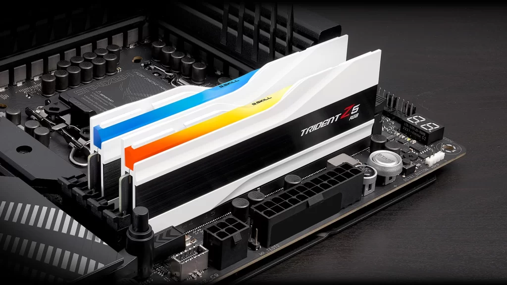 G.Skill Trident Z5 RGB Black 32GB (2x16GB) Memory Kit - Intel XMP 3.0 & AMD EXPO, 5200MHz CL40 DDR5 (F5-5200J4040A16GX2-TZ5RK) 21 11 trident z5 rgb white banner mb