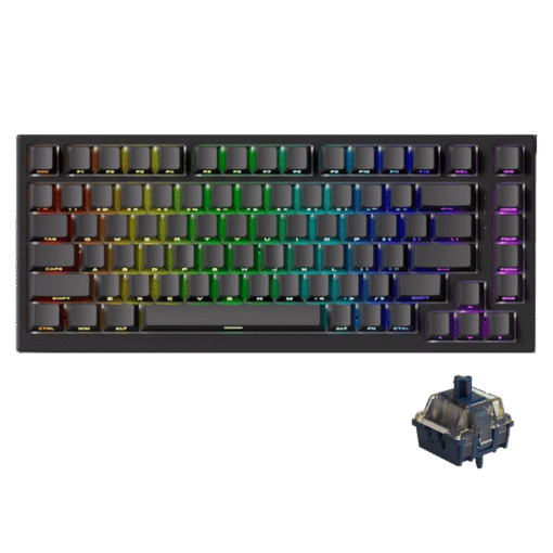 AKKO TAC75 Black HE Astrolink Magnetic Switch Gaming Keyboard - 75%, 8K Hz Polling Rate, ARGB, Cherry profile PBT Side-Printed Keycaps