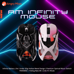 ANGRY MIAO AM Infinity Gaming Mouse - 49g, Full Metal, Dual 8K+3950