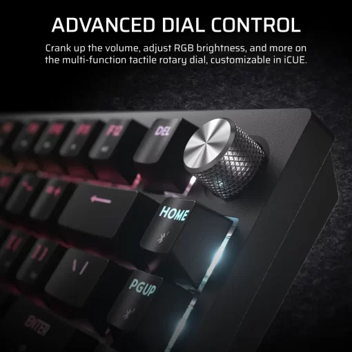 CORSAIR K65 PLUS WIRELESS TACTILE Gaming Keyboard - 75% RGB, CORSAIR MLX Tactile Switches, Top Mounted, Dual-Layer Sound Dampening, PBT Keycaps, QWERTY NA