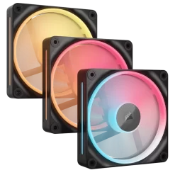 CORSAIR iCUE LINK LX120-R RGB Black 120mm PWM Reverse Fans Starter Kit Fans - 120mm 2400RPM Static Pressure RGB Fan