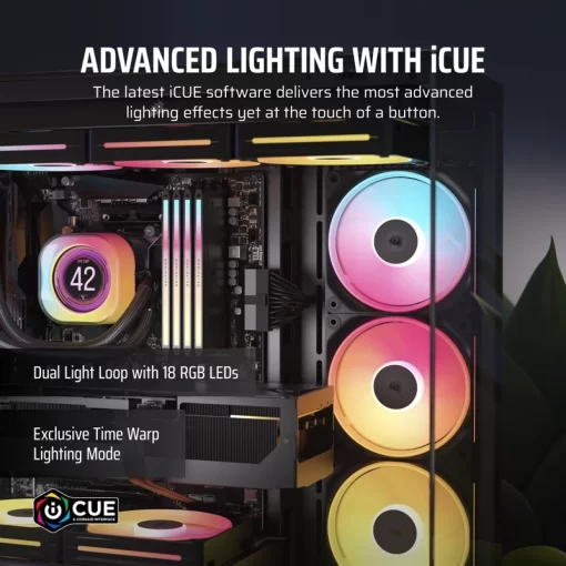 CORSAIR iCUE LINK LX120-R RGB Black 120mm PWM Reverse Fans Starter Kit Fans - 120mm 2400RPM Static Pressure RGB Fan