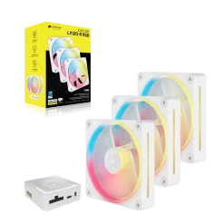 CORSAIR iCUE LINK LX120-R RGB White 120mm PWM Reverse Fans Starter Kit Fans - 120mm 2400RPM Static Pressure RGB Fan 11 CO 9051054 WW 09