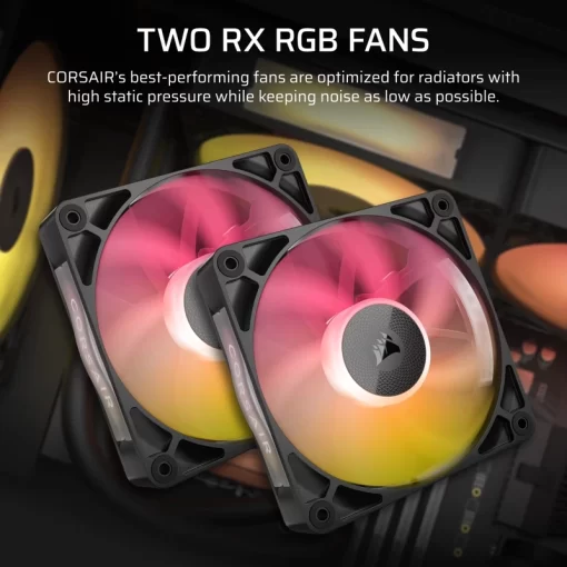 CORSAIR iCUE LINK TITAN 240 RX LCD AIO Liquid CPU Cooler (CW-9061022-WW) - Black, 240mm radiator, 2.1" (480x480) IPS Dispaly, iCUE LINK System Hub included