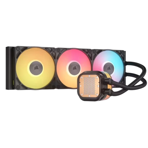 CORSAIR iCUE LINK TITAN 360 RX LCD AIO Liquid CPU Cooler (CW-9061023-WW) - Black, 360mm radiator, 2.1" (480x480) IPS Dispaly, iCUE LINK System Hub included