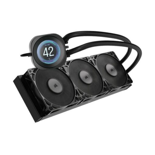 CORSAIR NAUTILUS 360 RS LCD Black AIO Liquid CPU Cooler (CW-9061033-WW) - 2.1" IPS LCD screen, 360mm radiator, 3x RS120 fans