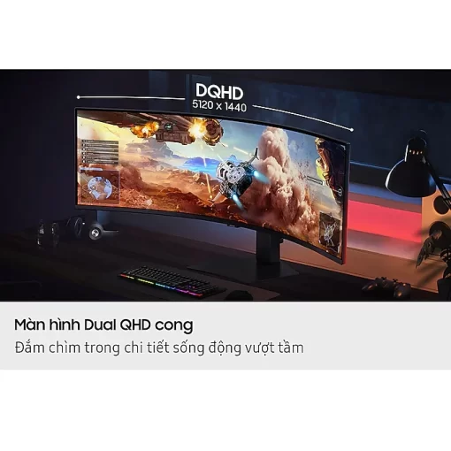 Samsung Odyssey G9 G91F LS49FG912EEXXV Gaming Monitor - 49 inch, Dual QHD (5120 x 1440), 32:9, VA, 144Hz, Curved 1000R