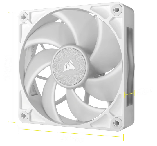 CORSAIR iCUE LINK RX120 MAX RGB White 120mm PWM Thick Fans Starter Kit Fans - 3x 120mm PWM Fan, iCUE LINK System Hub included 40 Panel11 Image 541x504 1