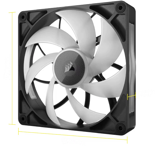 CORSAIR iCUE LINK RX140 MAX RGB Black 140mm PWM Thick Fans Starter Kit Fans - 2x 140mm PWM Fan, iCUE LINK System Hub included 38 Panel11 Image 541x504 2