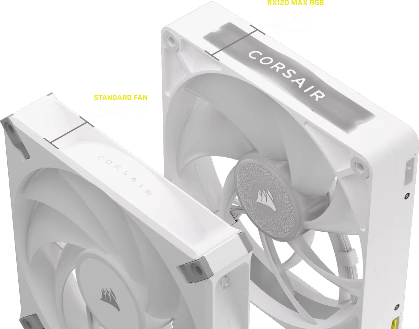 CORSAIR iCUE LINK RX120 MAX RGB White 120mm PWM Thick Fans Starter Kit Fans - 3x 120mm PWM Fan, iCUE LINK System Hub included 27