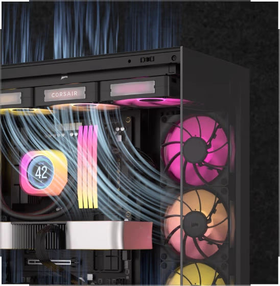 CORSAIR iCUE LINK RX120 MAX RGB Black 120mm PWM Thick Fans Starter Kit Fans - 3x 120mm PWM Fan, iCUE LINK System Hub included 26