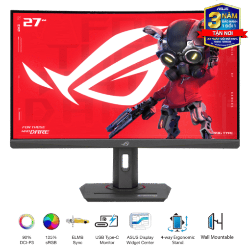 ASUS ROG Strix XG27WCS Gaming Monitor - 27 inch, 2K QHD(2560x1440) Curved, Fast VA 180Hz, 1ms (GTG), USB Type-C