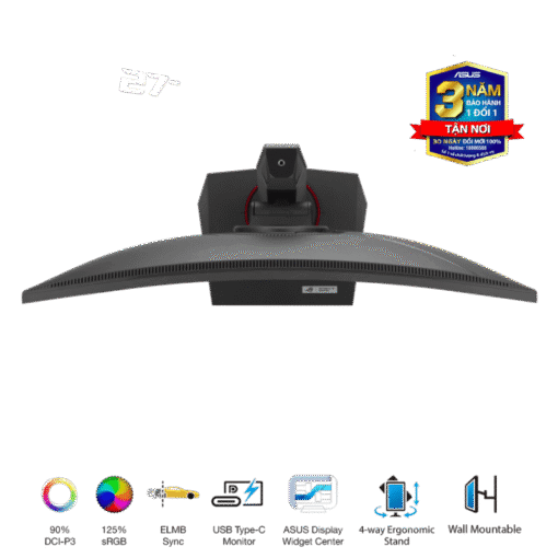 ASUS ROG Strix XG27WCS Gaming Monitor - 27 inch, 2K QHD(2560x1440) Curved, Fast VA 180Hz, 1ms (GTG), USB Type-C