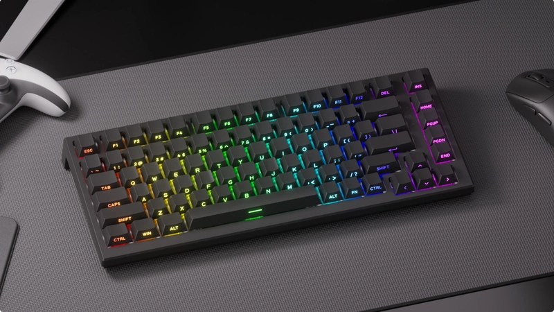 AKKO TAC75 Black HE Astrolink Magnetic Switch Gaming Keyboard - 75%, 8K Hz Polling Rate, ARGB, Cherry profile PBT Side-Printed Keycaps 18 TAC75 HE Black XQ Q