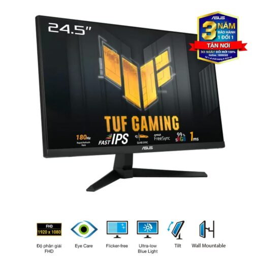 ASUS TUF VG259Q3A Gaming Monitor - 24.5" FHD 180Hz, Fast IPS, FreeSync™, 1ms (GTG), Stereo speaker, 99% sRGB