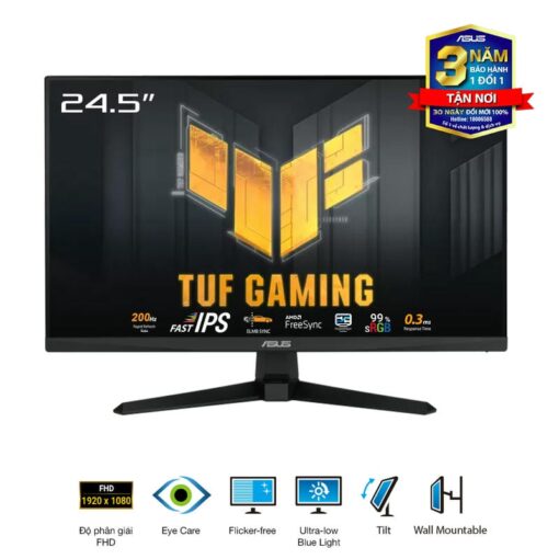 ASUS TUF VG259Q5A Gaming Monitor - 24.5" FHD 200Hz, Fast IPS, FreeSync™, 0.3ms GTG, Stereo speaker